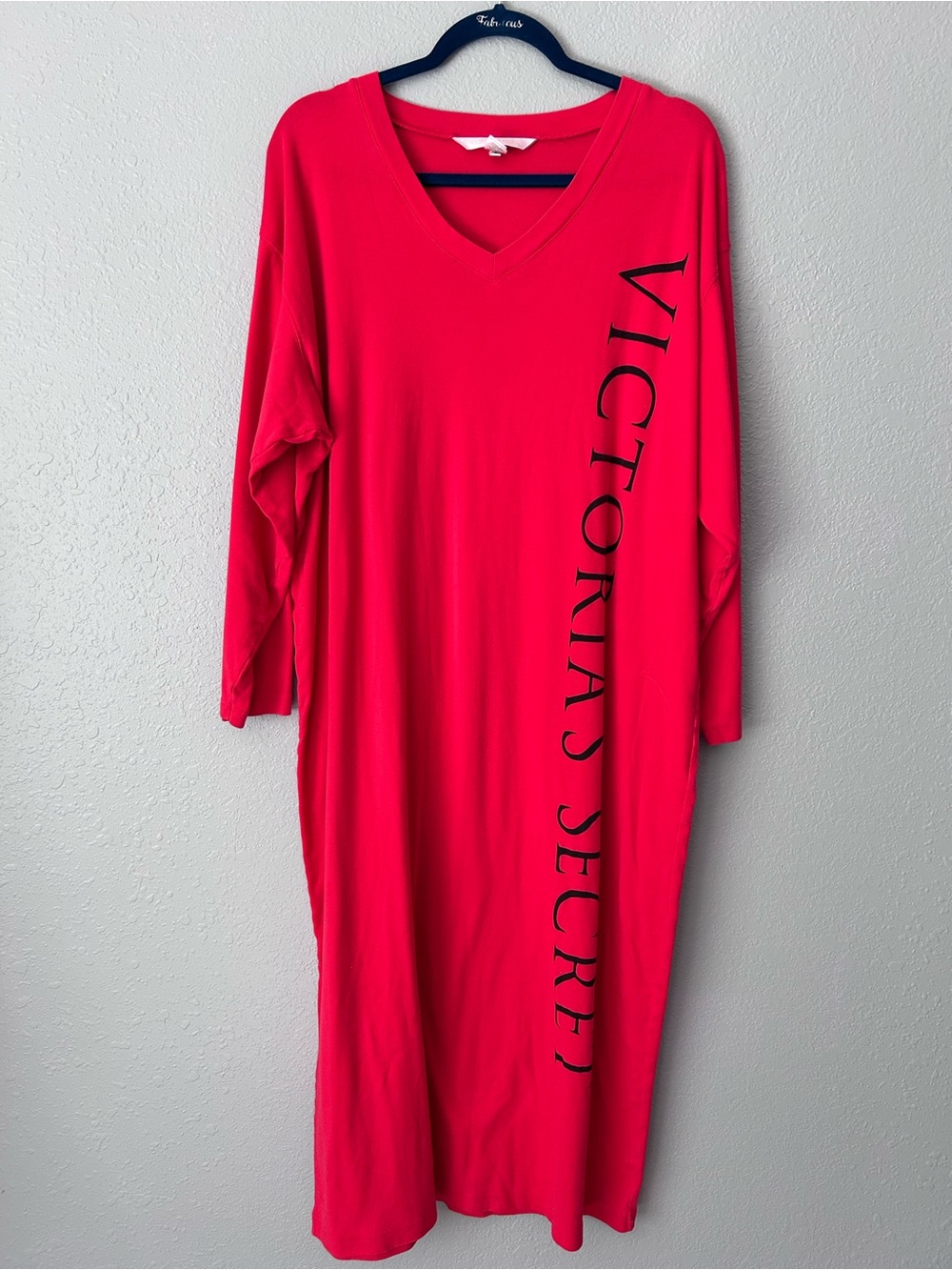 Victoria’s Secret Long Red Sleep Shirt Nightgown Size XL Long Sleeve - Picture 8 of 8